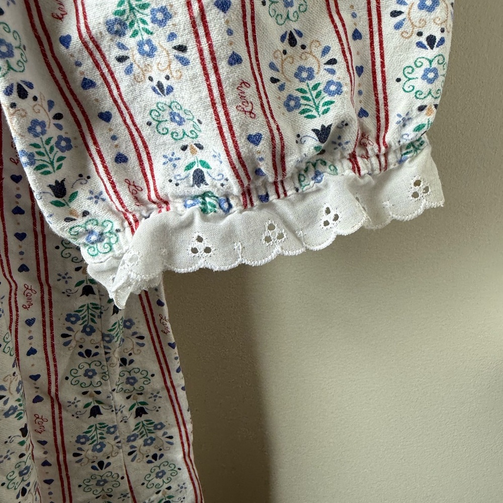 LL BEAN LANZ OF SALZBURG Vintage Cottagecore Grannycore Nightgown Lace Prairie M - Picture 4 of 6
